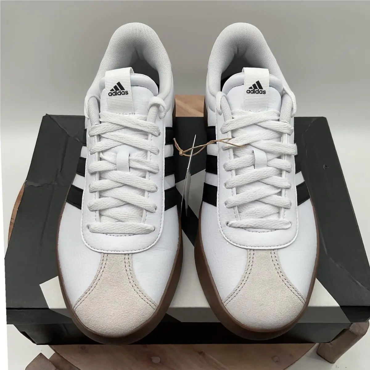 VL Court 3.0 Womens Sneakers White Black Gum ID8797 Size 9 by Adidas