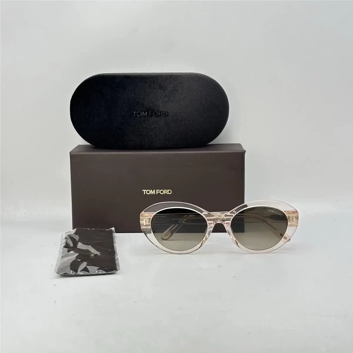 Womens Oval Gradient Lens Sunglasses TF1171-K Transparent Pink by Tom Ford