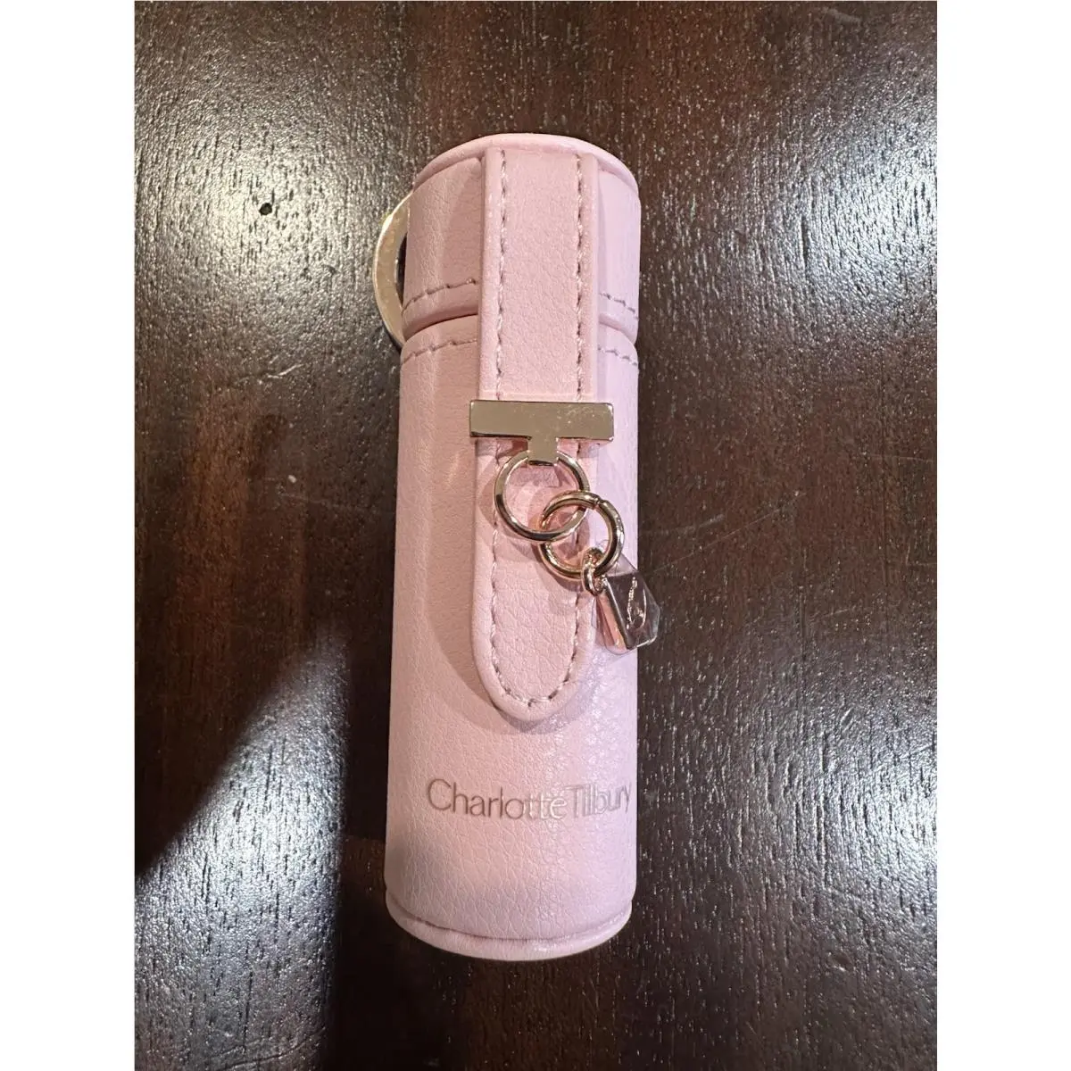 Pink Leather Lipstick Case/keychain/charm by Charlotte Tilbury