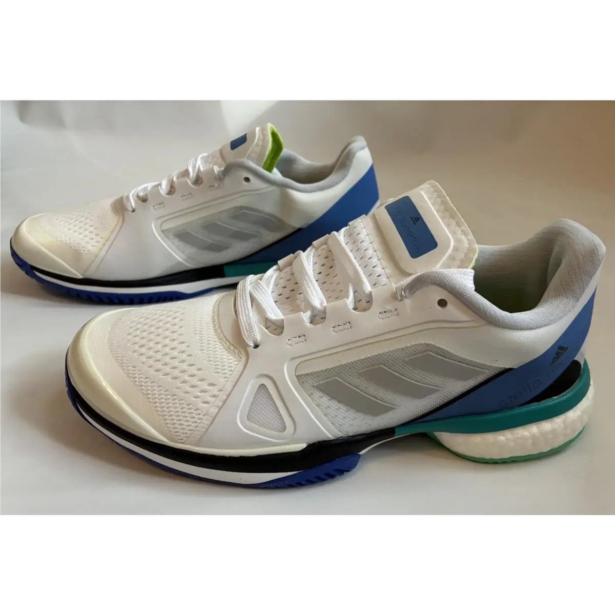 Barricade Boost x Stella Mccartney Womens 7 White Blue Tennis AC8258 by Adidas