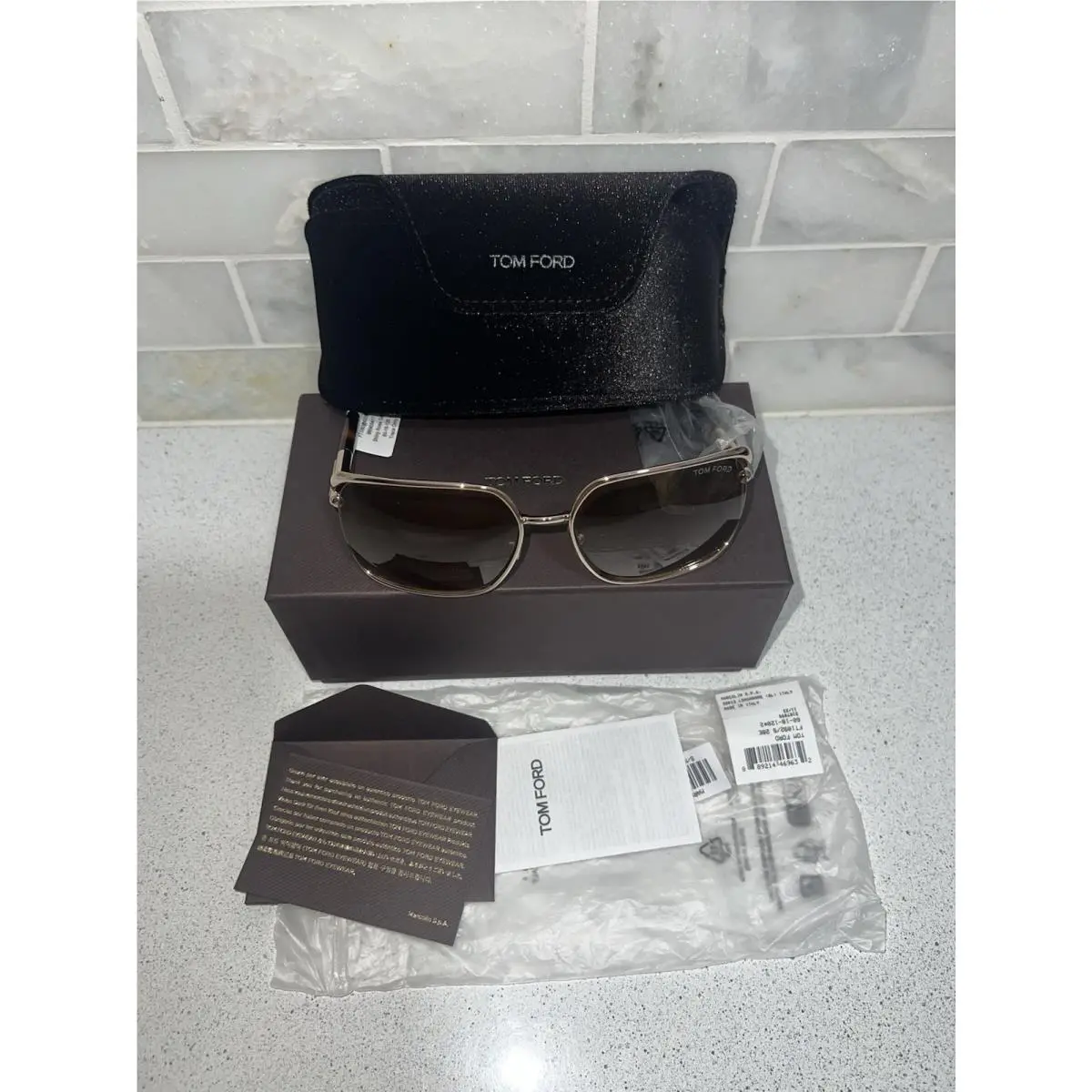 FT1092 28E Shiny Gold/brown Tortoise 60-18-120 Sunglasses by Tom Ford