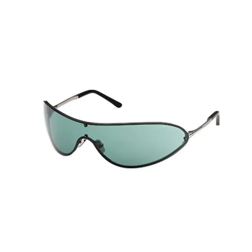 Tom Ford BRADY-02 FT1396 12N Shiny Dark Ruthenium/green Men`s Sunglasses
