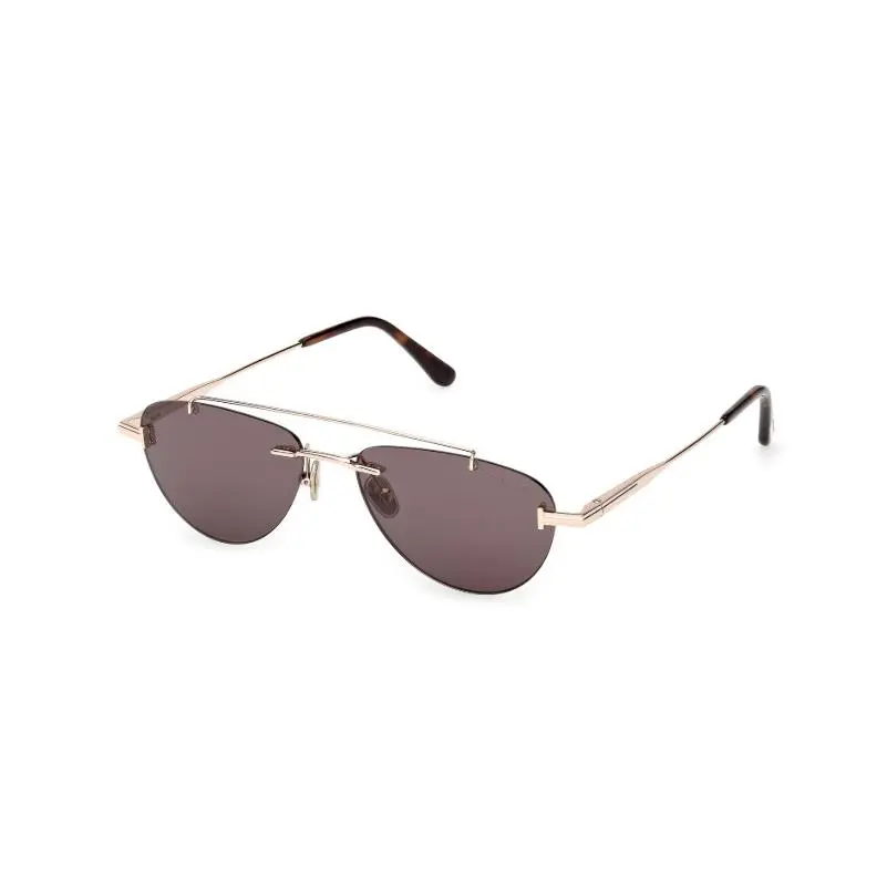 ASTOR-02 FT1356 28A Shiny Rose Gold/smoke 55mm Men`s Sunglasses by Tom Ford