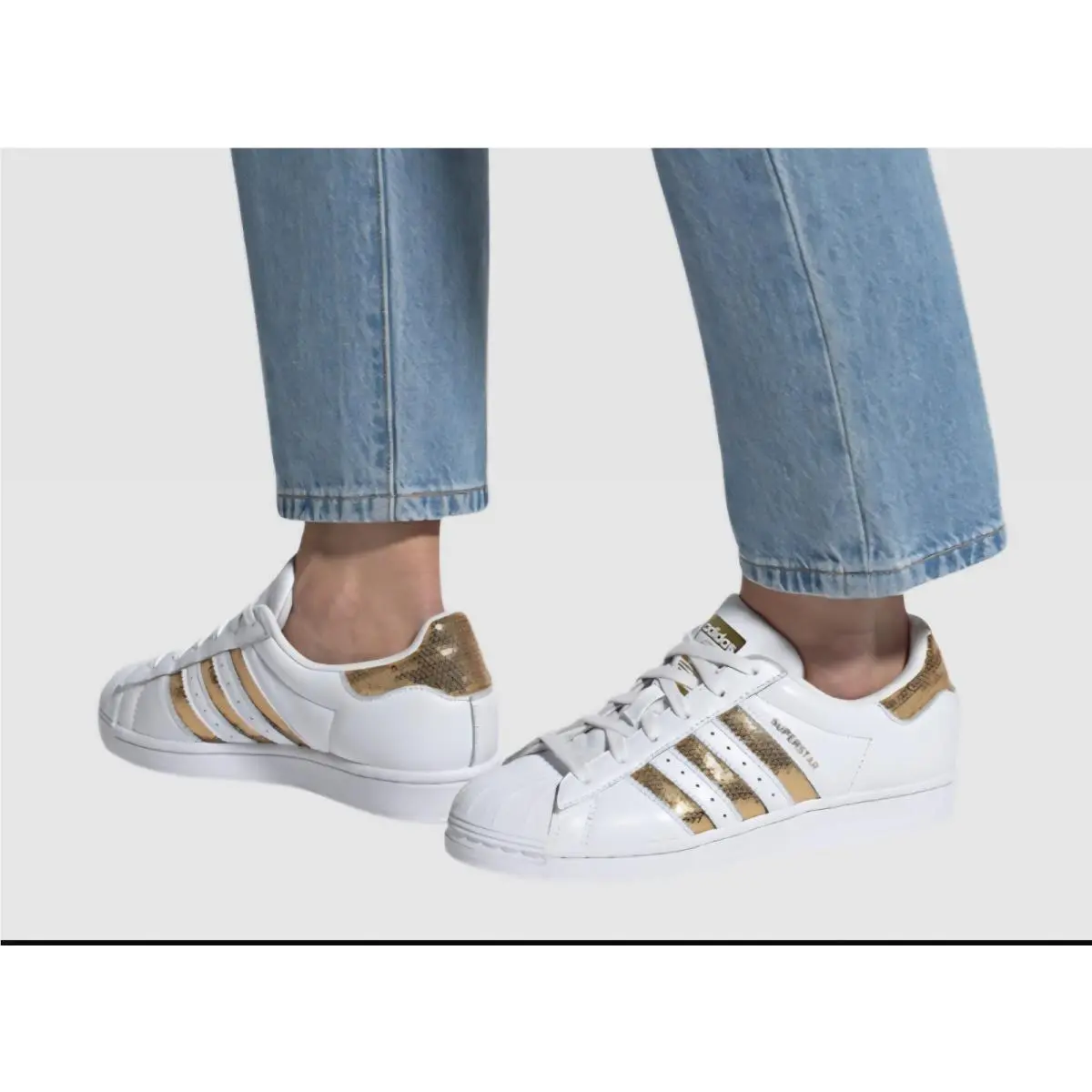 Adidas Superstar W G55658 Gold / White Womens Lifestyle Shoes Size : 7.5