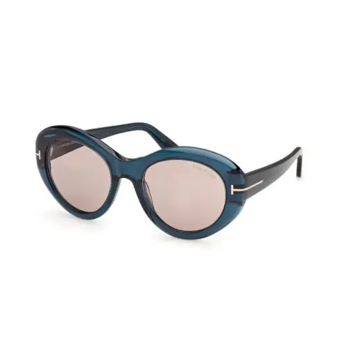 ELODIE-02 FT1423 87E Shiny Turquoise/brown 54mm Women`s Sunglasses by Tom Ford