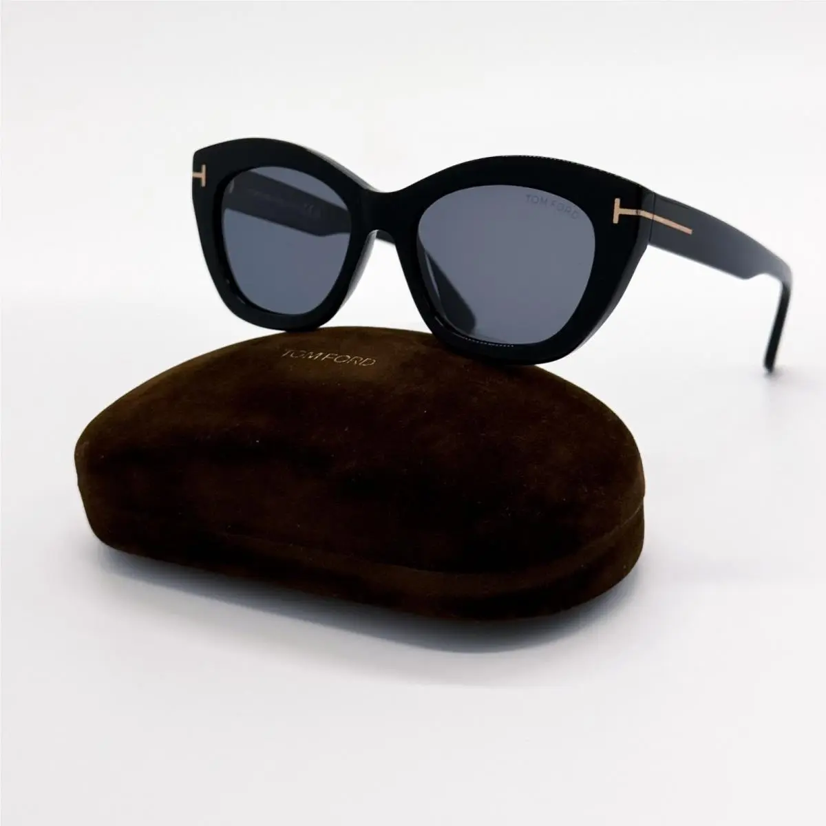 LINDA-02 Polarized Sunglasses TF1285 01D Cat Eye Black/gray Women E by Tom Ford