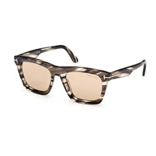 FT1207 Lelio 56E Coloured Havana/brown Square Men`s Sunglasses by Tom Ford