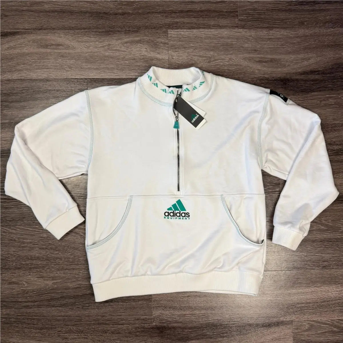 Adidas 1/4 Pullover Jacket Men`s Medium White Equipment Eqt Golf JN9752