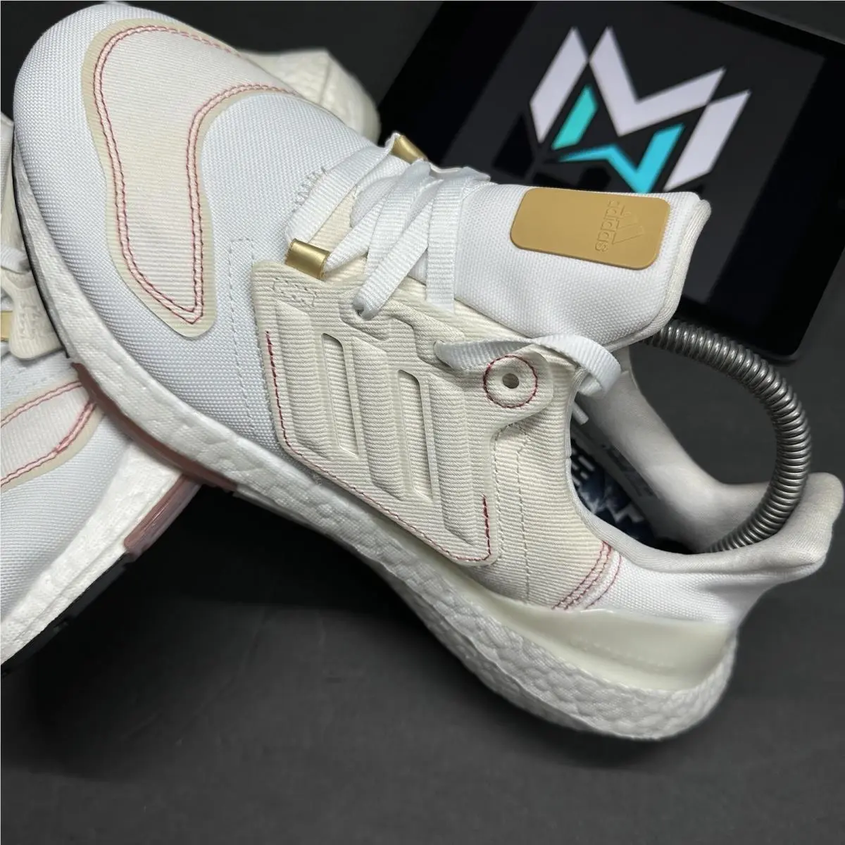 Ultraboost 22 White Wonder Red Running Shoes GX9147 Nby Women’s 9 by Adidas