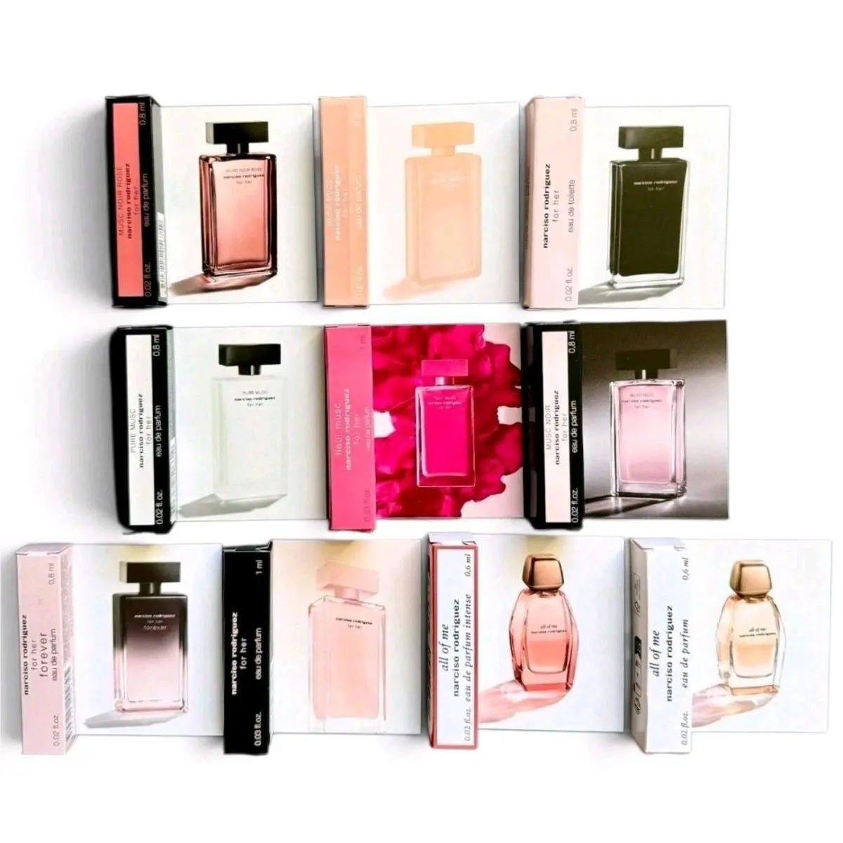 For Her Perfume Collection Sample Spray Vials 12pc Set by Narciso Rodriguez