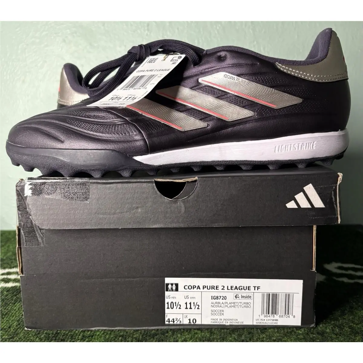 US Men`s 10.5 -  Copa Pure 2 League Turf Vivid Horizon Pack IG8720 by Adidas