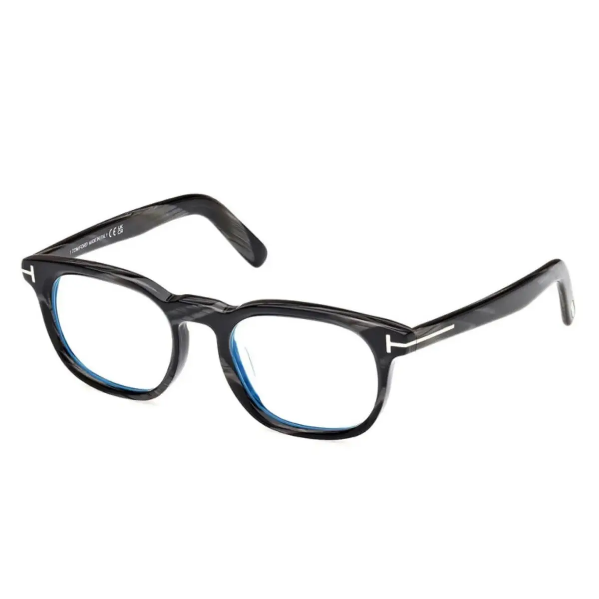 Tom Ford TF5930-D-B 063 Black Horn Blue Block Lens Eyeglasses Frame