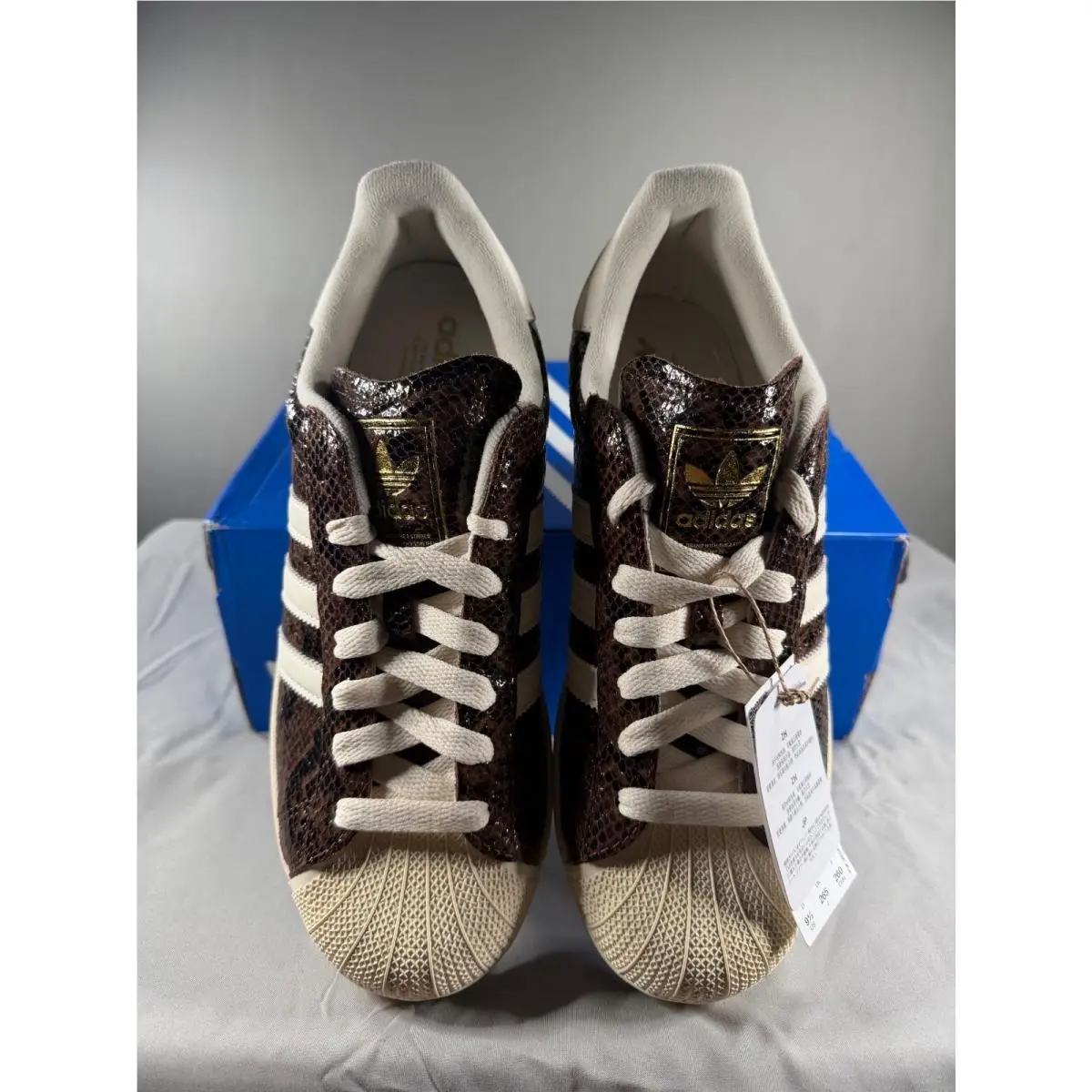 Adidas Superstar II W Women`s Sneakers Size 8 Brown Snake Print