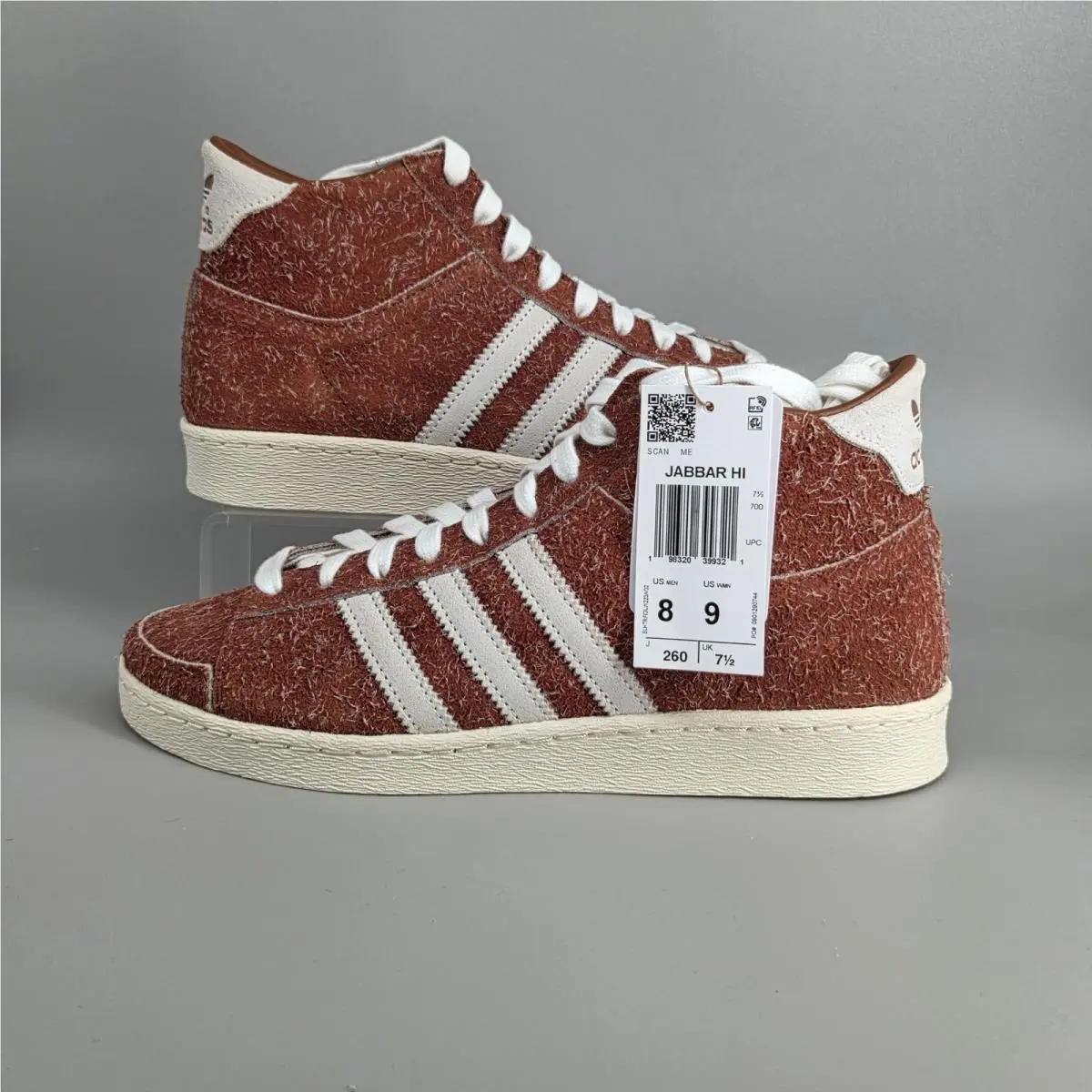 Jabbar Hi Mens 8 Burnt Orange Hairy Suede High Top Sneakers Retro Sporty by Adidas