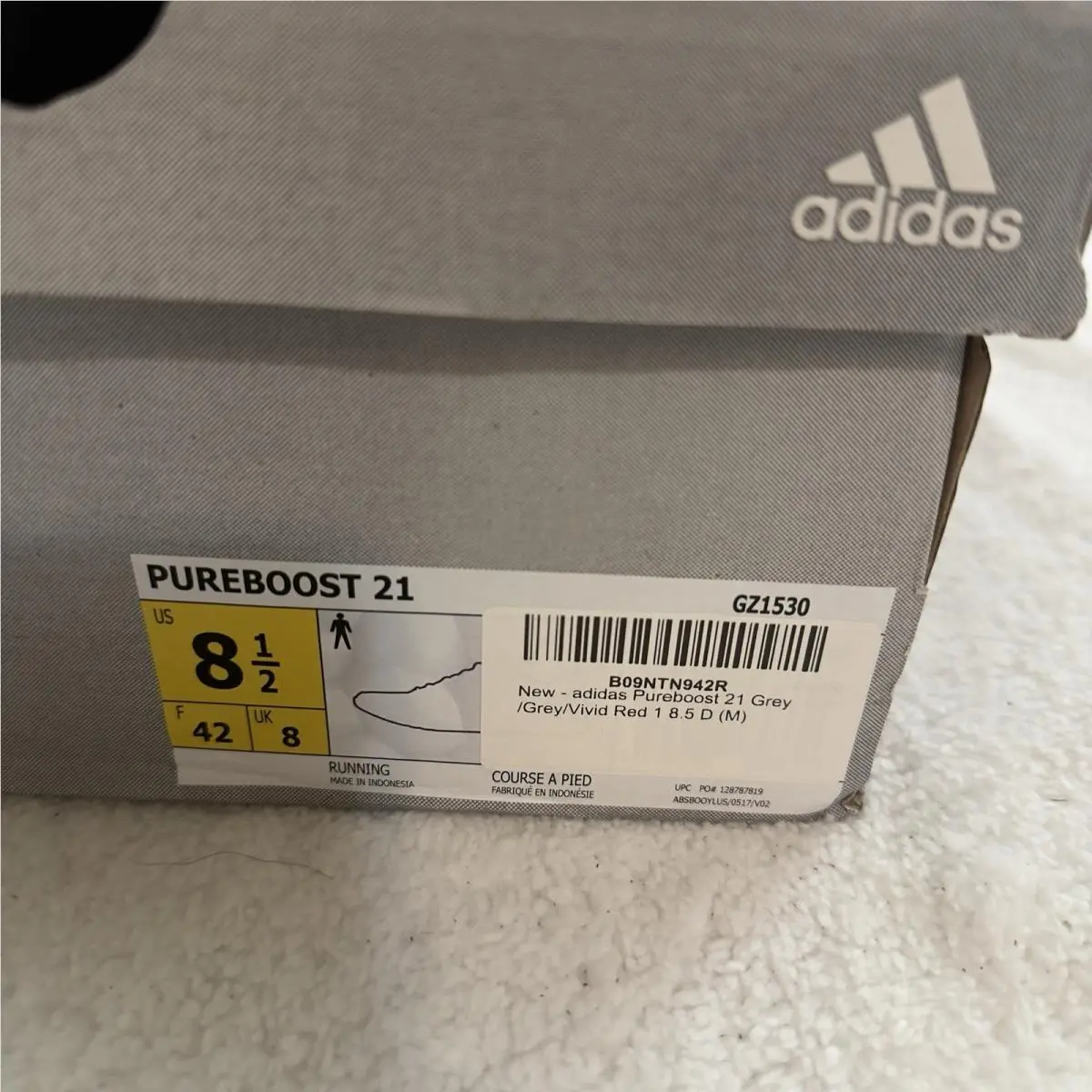 Adidas shoes - adidas PureBoost 21 - PureBoost - GZ1530 - GREY FIVE / VIVID RED 5
