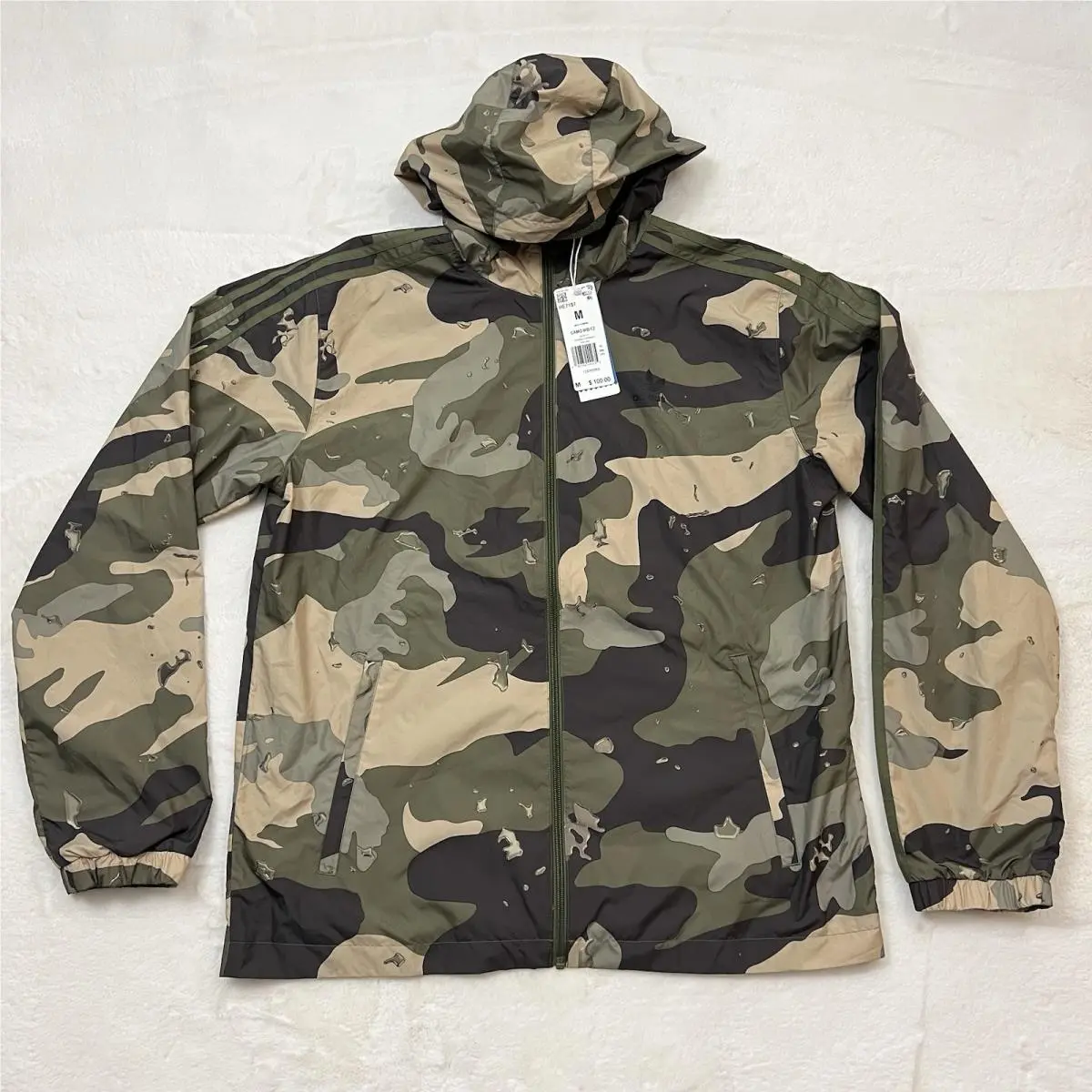 Men`s Windbreaker Jacket Camo HE7187 Size M by Adidas