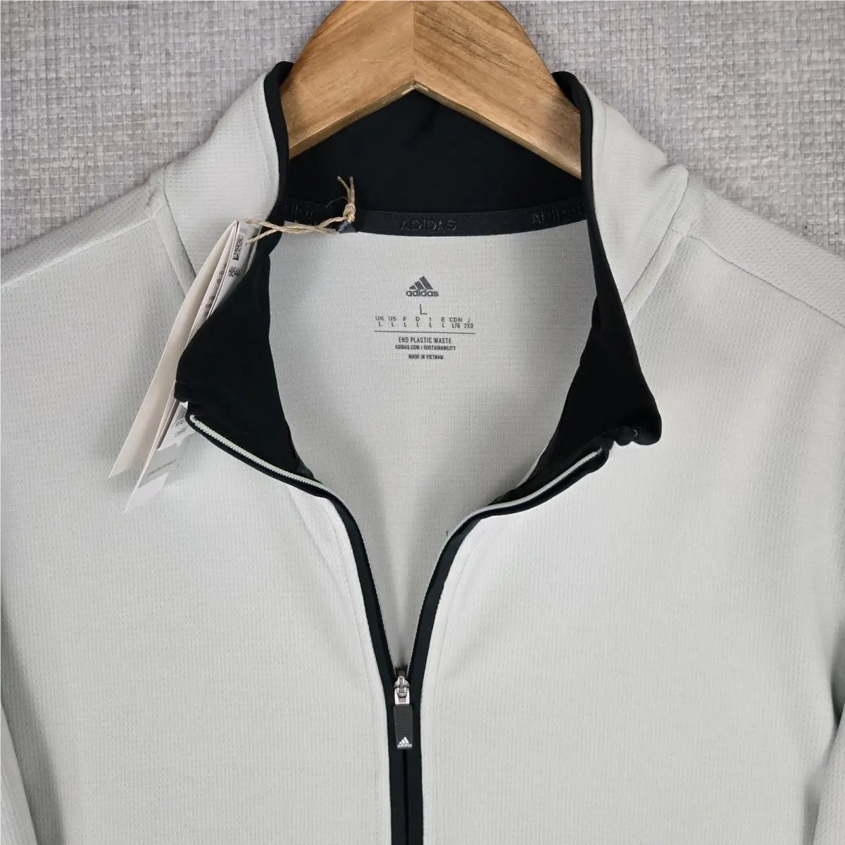 Adidas clothing - golf casual trefoil performance men`s size long sleeves 1/4 1/2 quarter half wind shirt pullover primegreen light pale green - Green 13