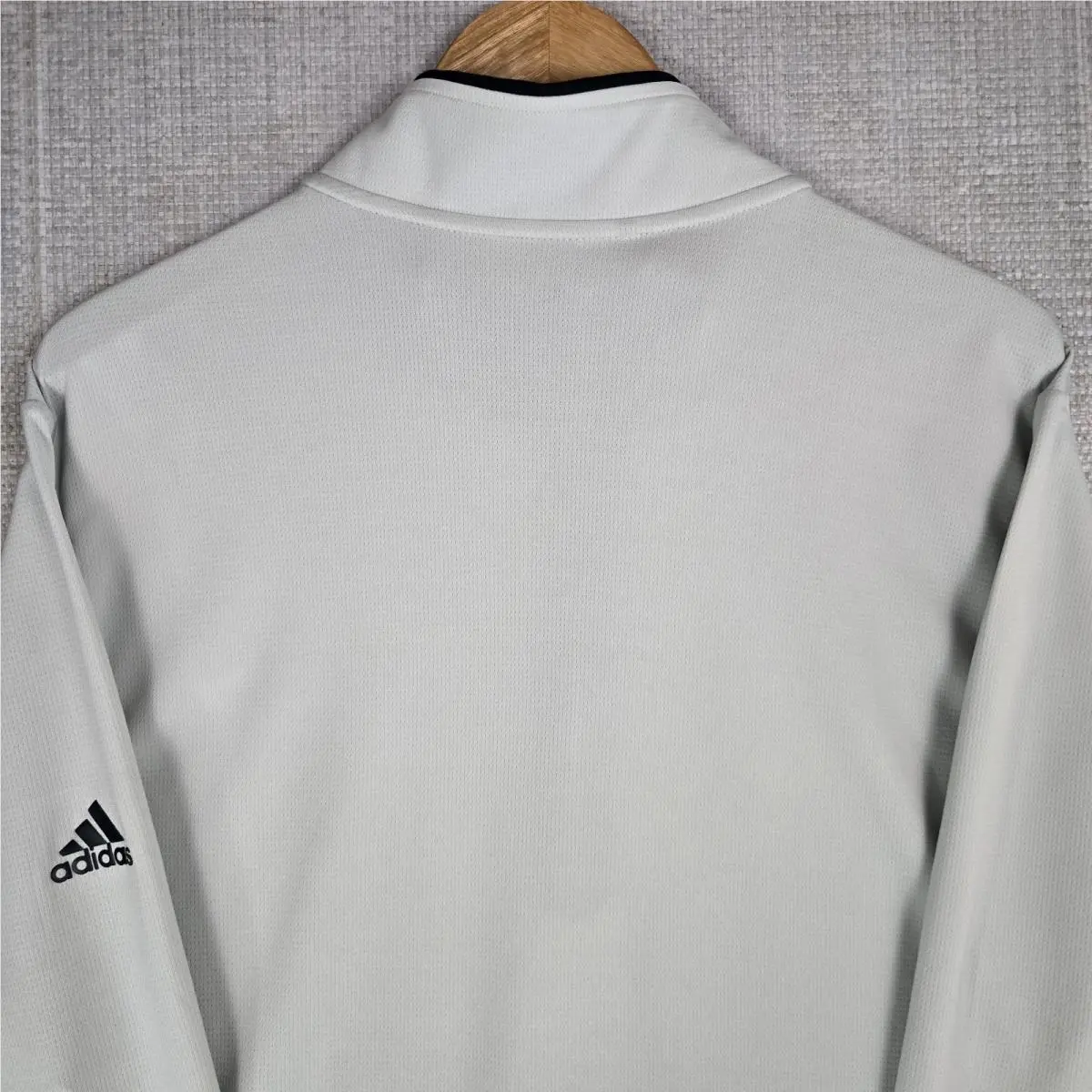 Adidas clothing - golf casual trefoil performance men`s size long sleeves 1/4 1/2 quarter half wind shirt pullover primegreen light pale green - Green 7