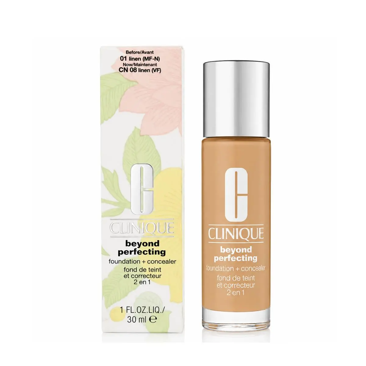 Clinique Beyond Perfecting Foundation + Concealer 01 Linen 1.0 FL OZ 30 ML