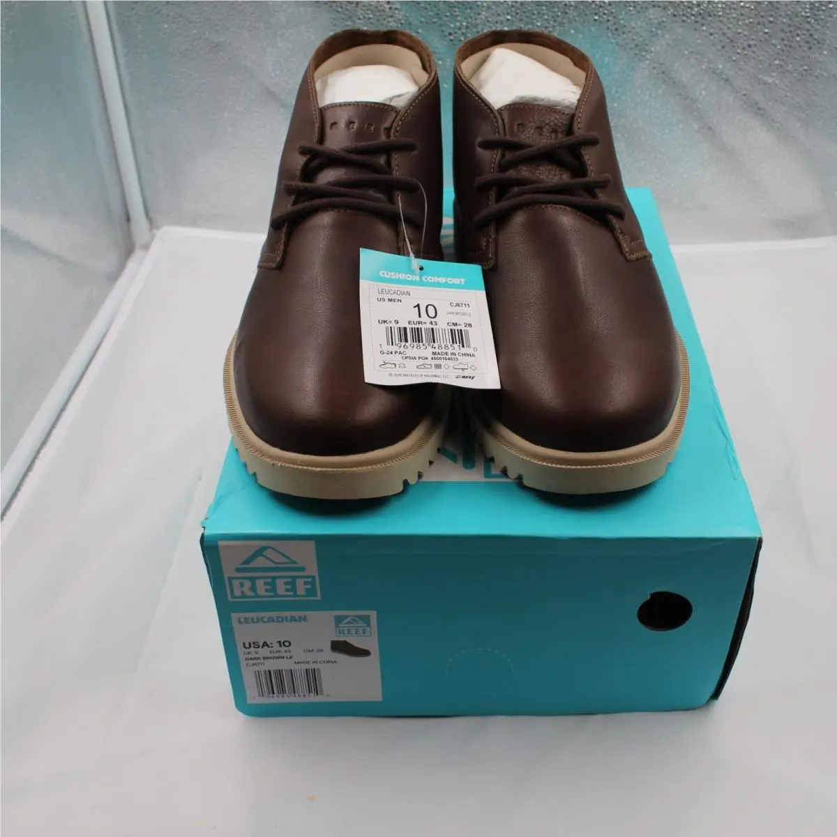 Leucadian Men`s Chukka Boots Size 10 Brown Leather CJ6711 by Reef