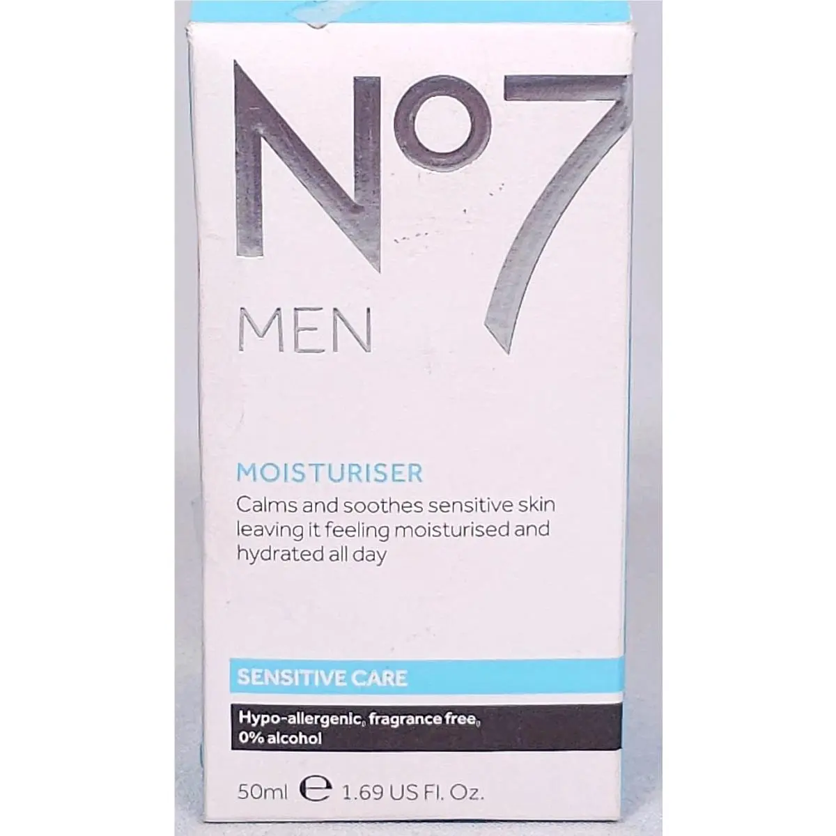 No 7 Men`s Sensitive Skin Care Moisturizer 1.69oz Fragrance Free Hydrating
