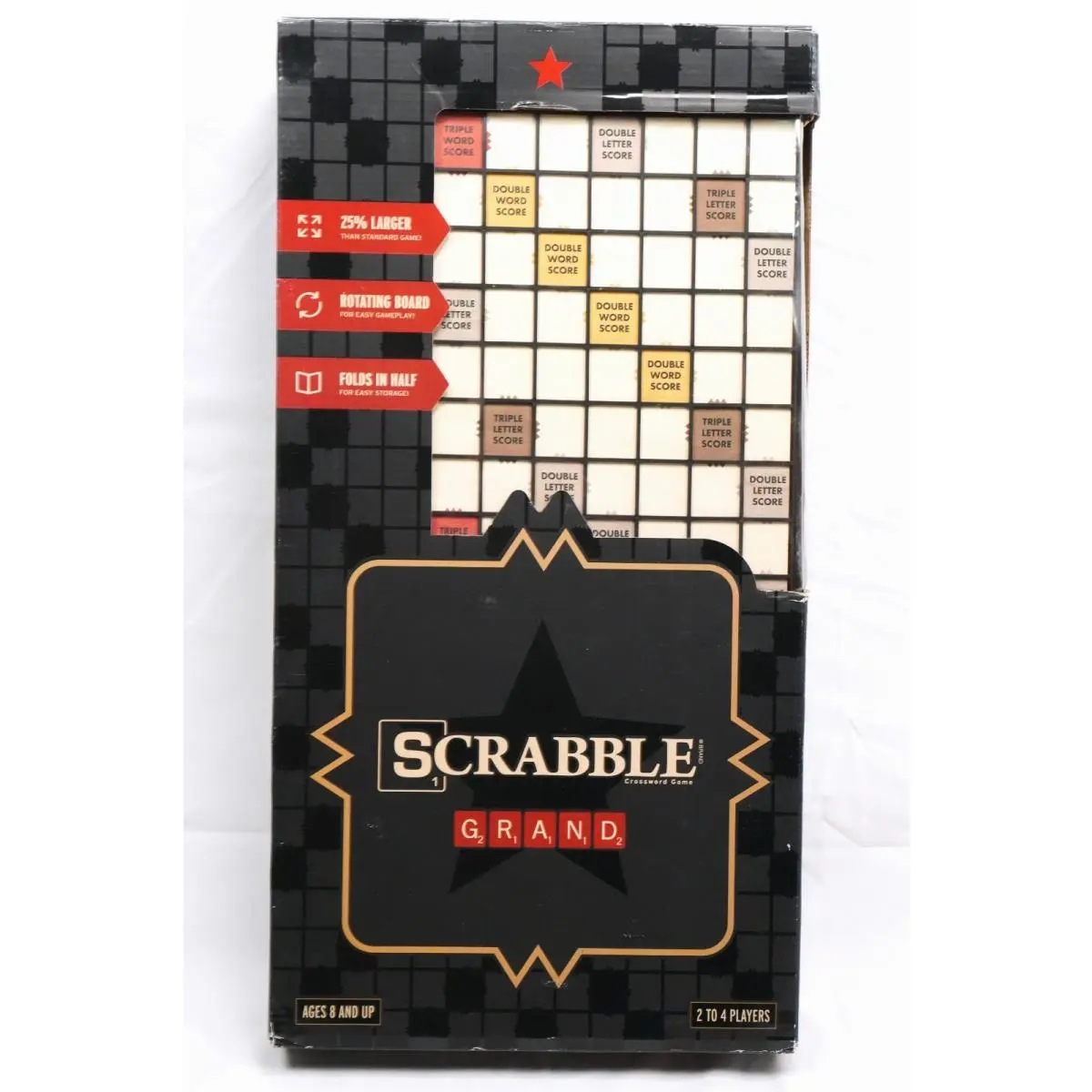 Scrabble Grand Edition WS Game Company 2019 Rotating Wood Board