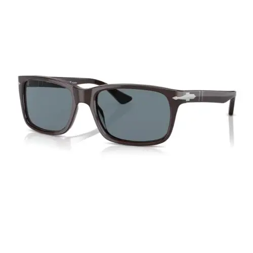 PO3048S 11743R Solid Brown Dark Blue Polarized 58 mm Men`s Sunglasses by Persol