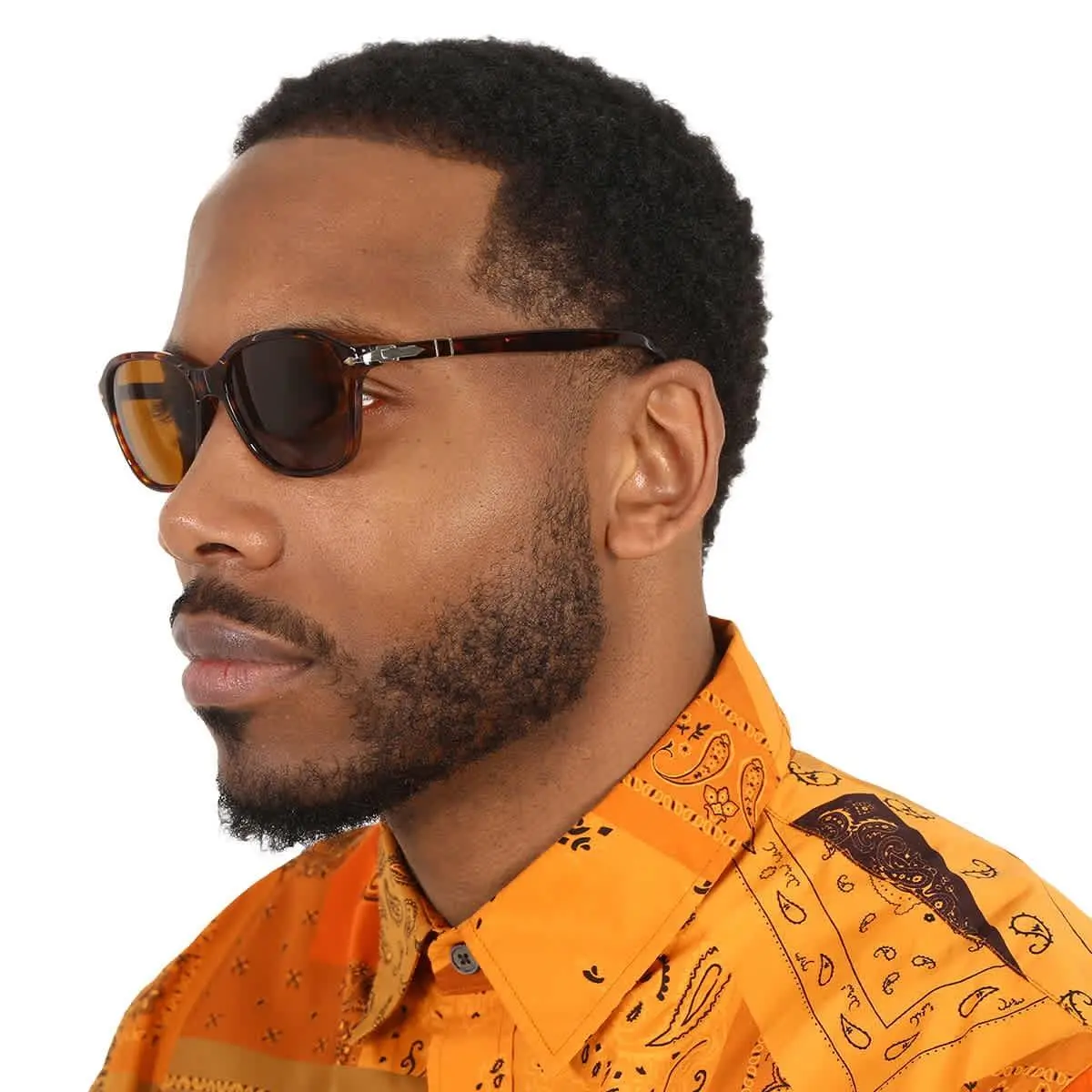 Brown Square Unisex Sunglasses PO3244S 24/33 53 PO3244S 24/33 53 by Persol