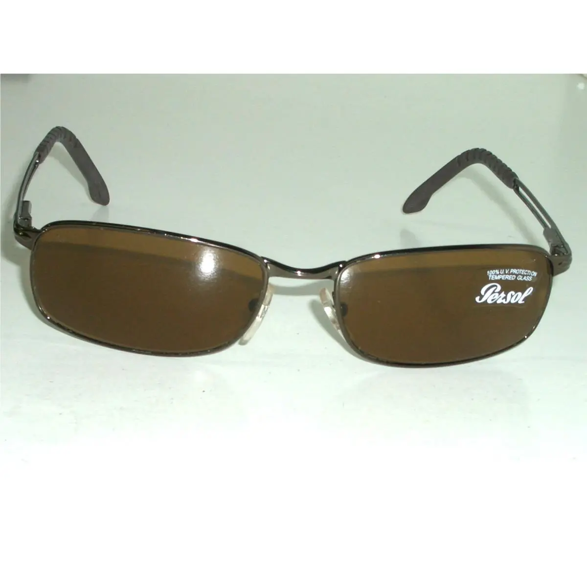 Italy 2118-S 59 18 135 Sleek Brown Flex Hinge Rectangular Sunglasses by Persol