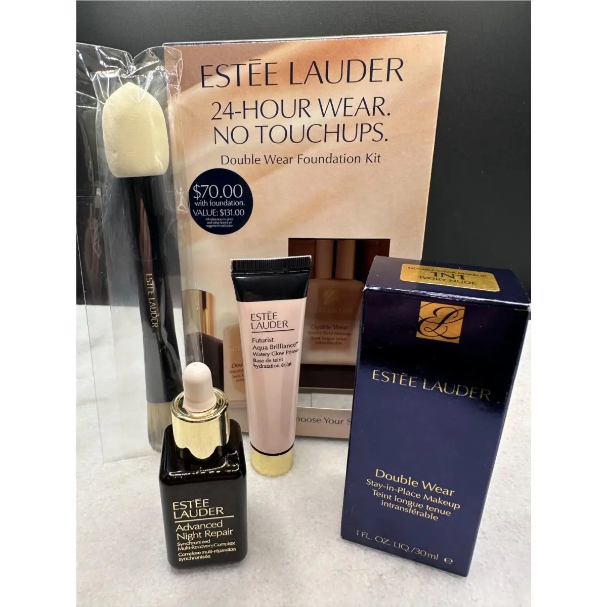 Estee Lauder Formula Double Wear 1N1 Ivory Addl 3pce Gift Val by Estée Lauder