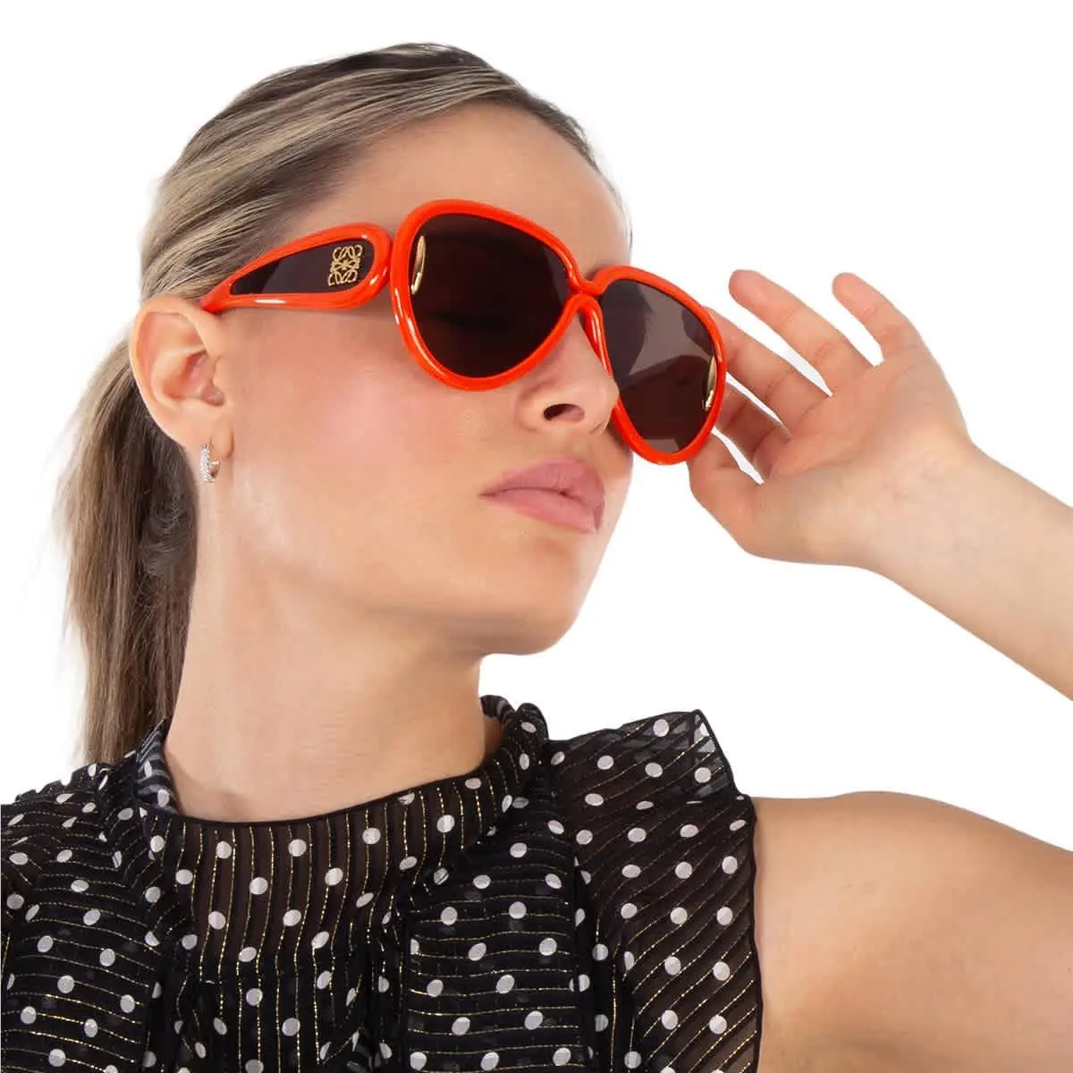 Brown Pilot Unisex Sunglasses LW40132I 42E 65 LW40132I 42E 65 by Loewe
