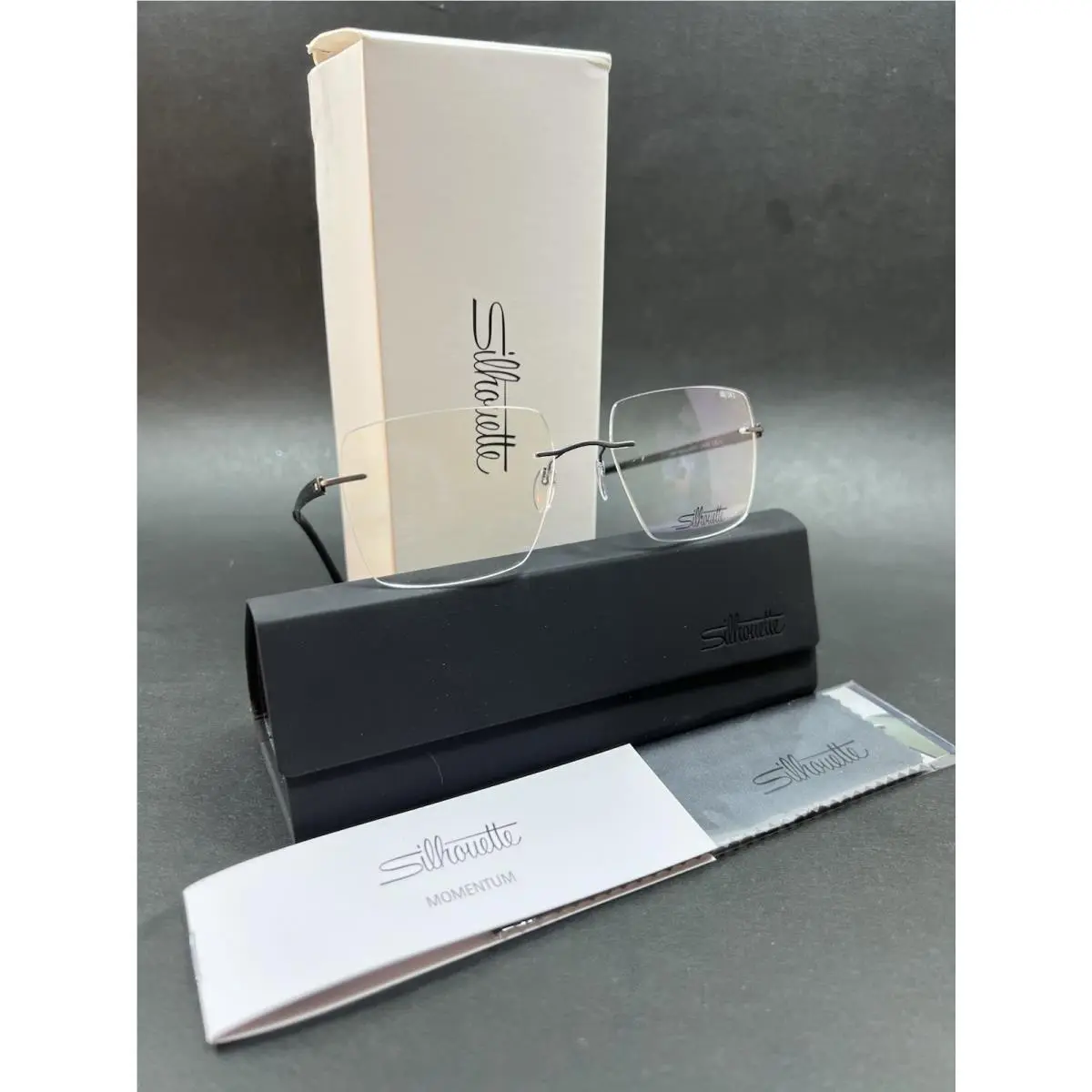 Eyeglasses 5529 6860 Momentum 54 17 145 Black Signet 5529/MM-6860 by Silhouette