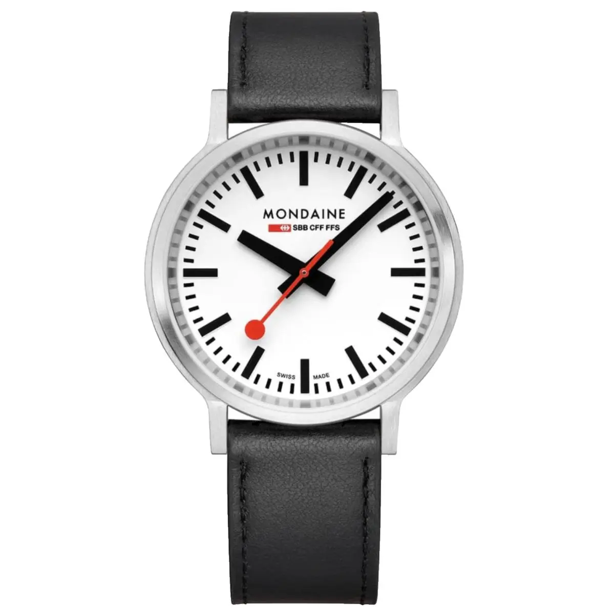 Mondaine Stop2go MST.4101B.LBV.2SE Steel 41 mm White Dial Quartz Men`s Watch