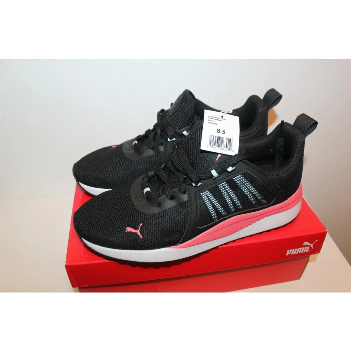 Puma shoes - Puma Pacer Net - Pacer Net - Athletic - Black With Pink 1