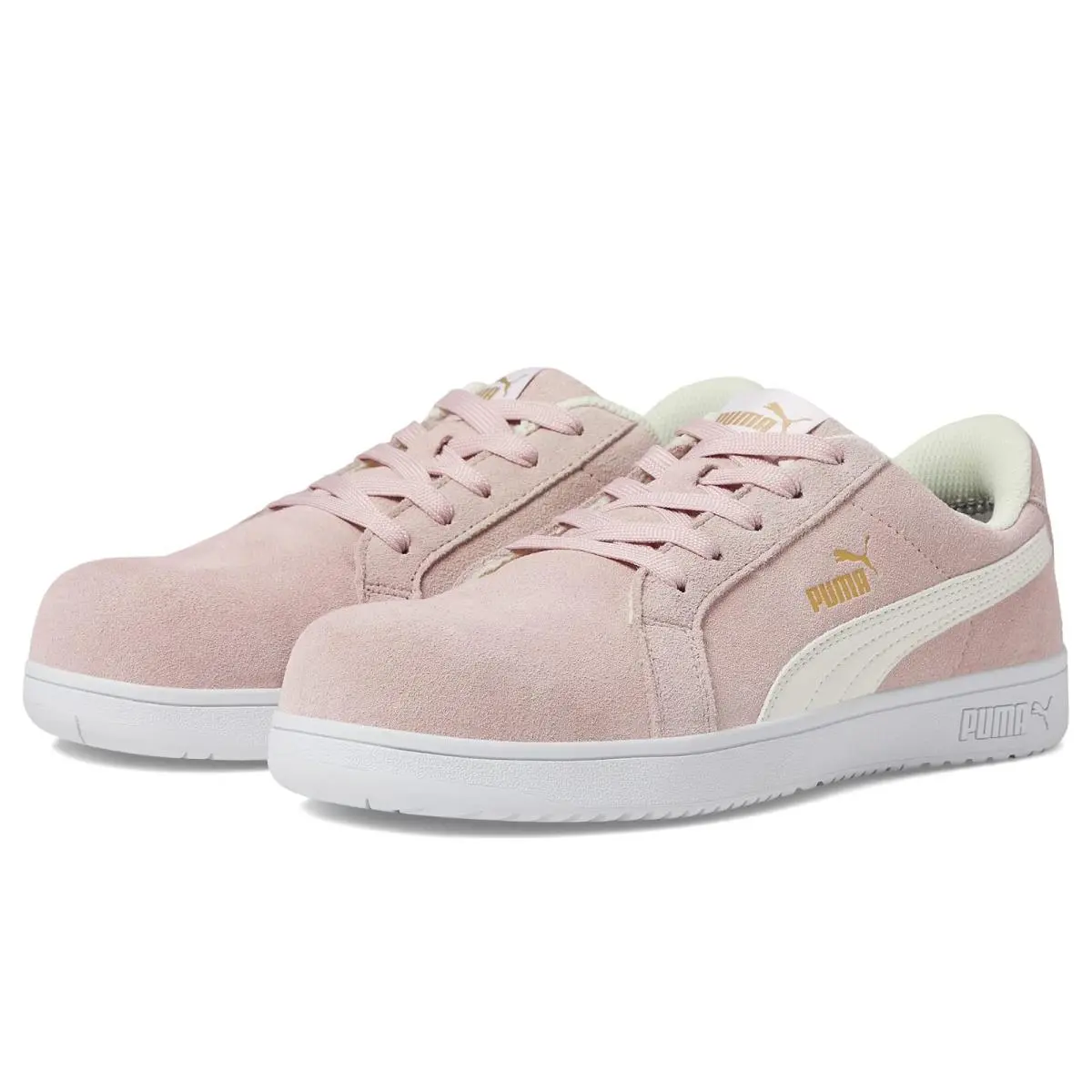 Woman`s Sneakers Athletic Shoes  Safety Iconic Suede Low Astm EH Pink/White by Puma