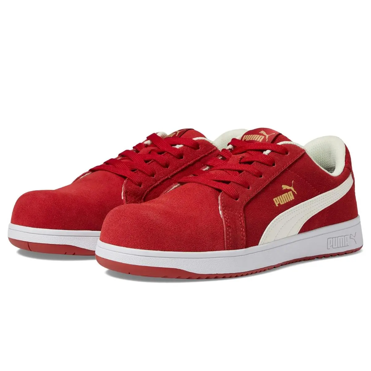 Woman`s Sneakers Athletic Shoes  Safety Iconic Suede Low Astm EH Red/White by Puma