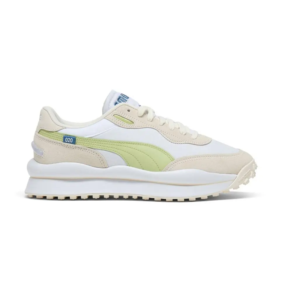 Style Rider Play On Suede Lace Up Mens White Sneakers Casual Shoes 3745880 by Puma
