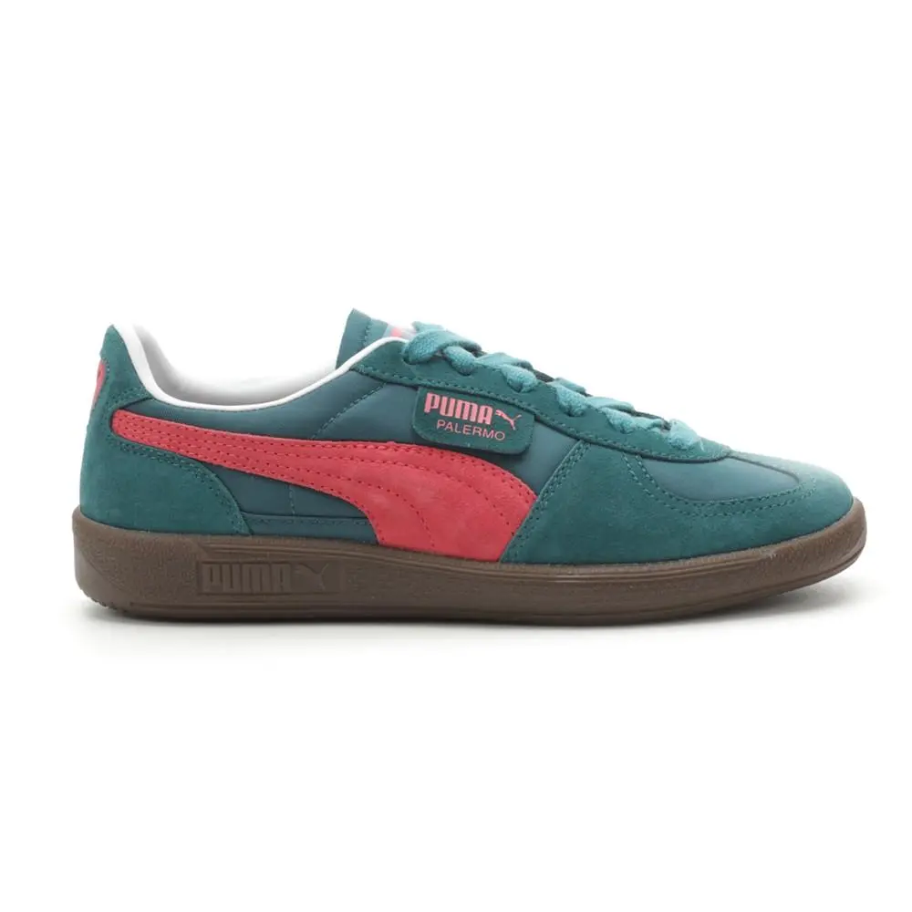 Puma Palermo Play Paris Lace Up Womens Green Sneakers Casual Shoes 40075401