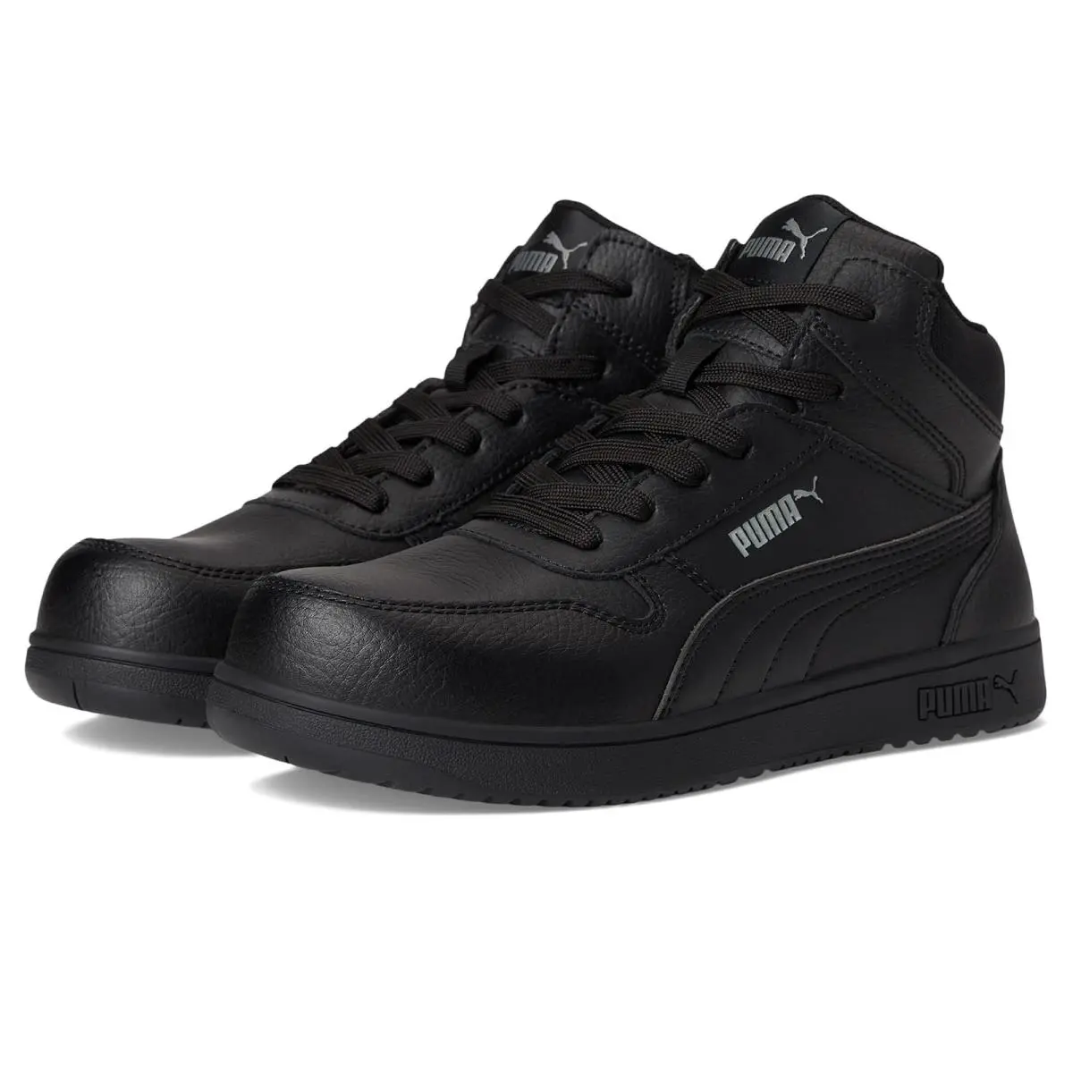 Woman`s Sneakers Athletic Shoes  Safety Frontcourt Leather Mid Astm EH Black by Puma