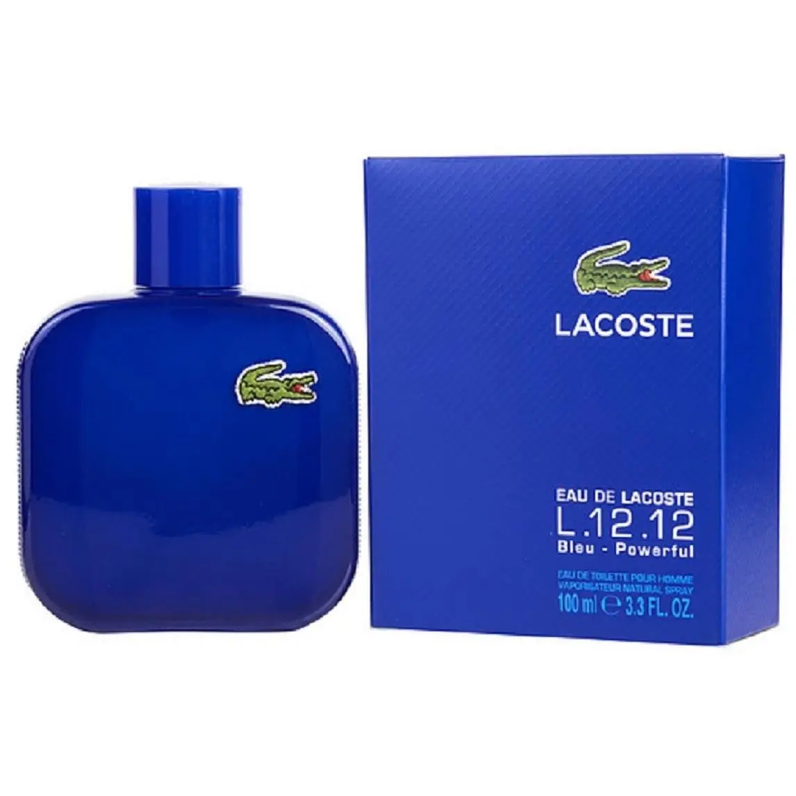 Eau DE  L.12.12 Bleu Powerful  3.3 oz / 100 ml Edt Men Cologne by Lacoste