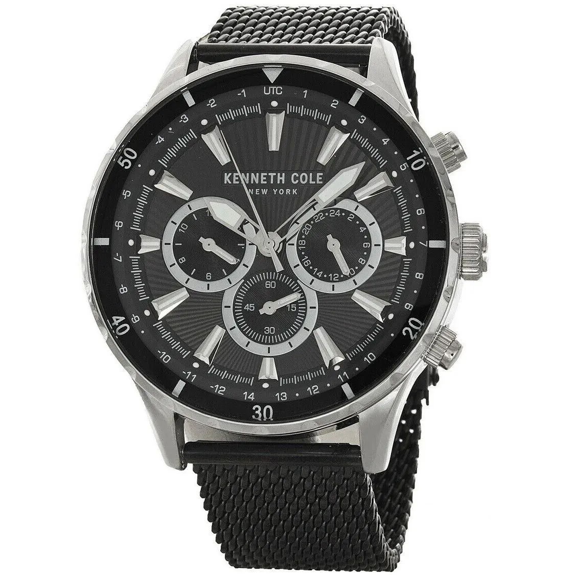 York Men`s Black Dial Stainless Steel Watch KC50840004 by Kenneth Cole