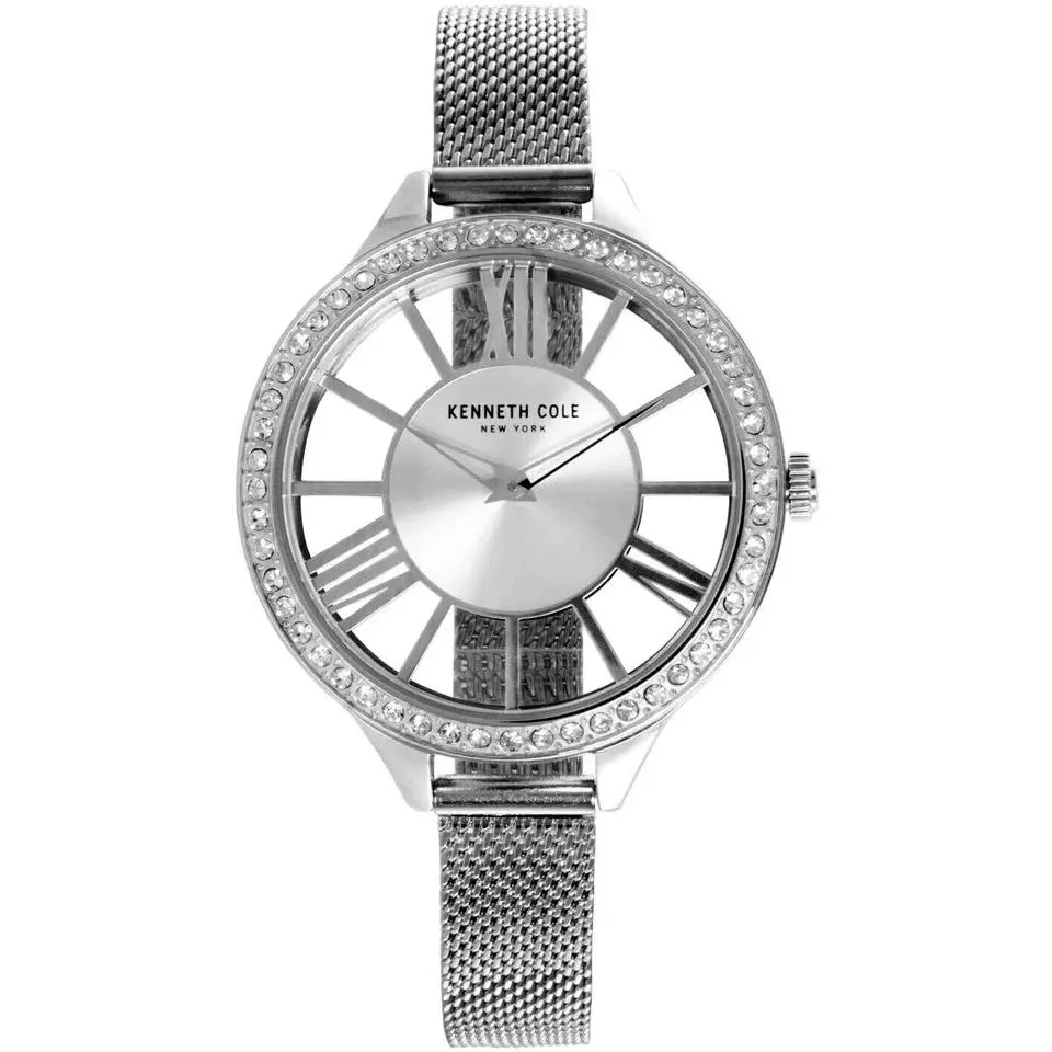 KC50184008 Crystal Accent Silver Tone Mesh Band Women`s Watch by Kenneth Cole