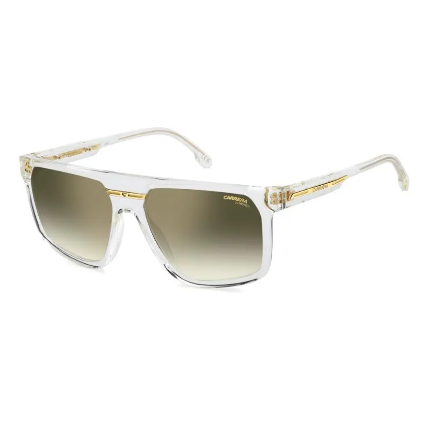 Carrera Victory C 14/S REJD6 Green Shaded Gold Mirror Antirefex Men`s Sunglasses - Frame: Transparent, Lens: Green Shaded Gold