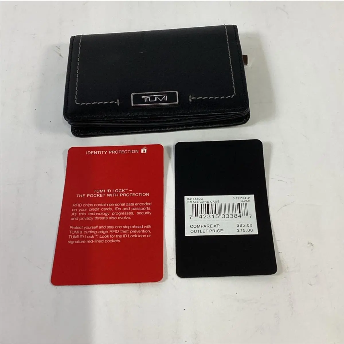 Tumi Men’s Black Slim Card Case w/ ID Window ID Lock Credit Card Holder