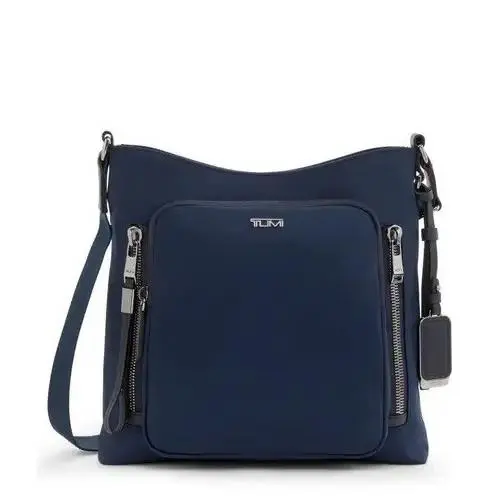 Tumi Voyageur Tyler Womens Nylon Leather Trim Crossbody Shoulder Bag Indigo Navy