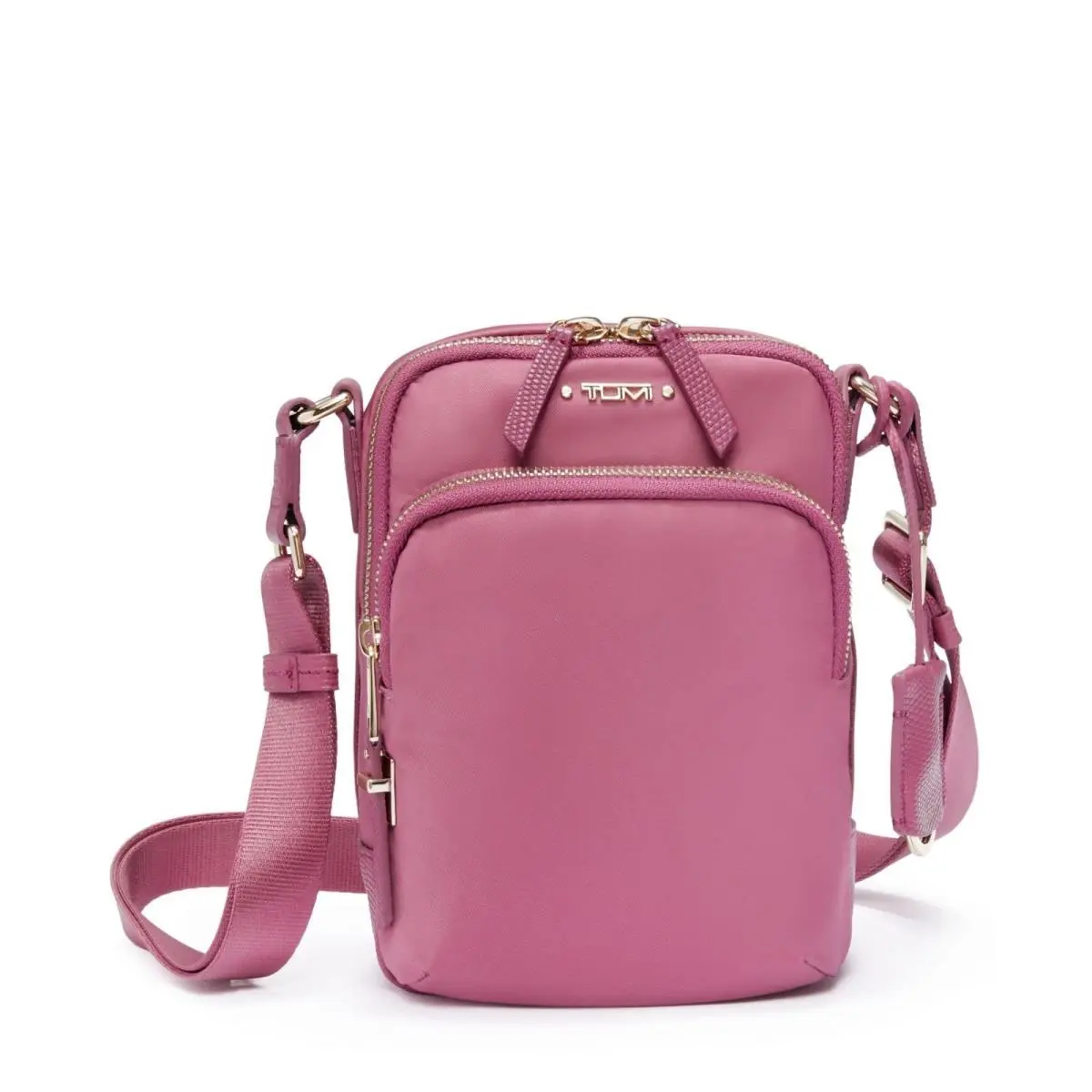 Tumi Ruma Women`s Crossbody Bag Hibiscus Pink Leather Nylon 109993-9186