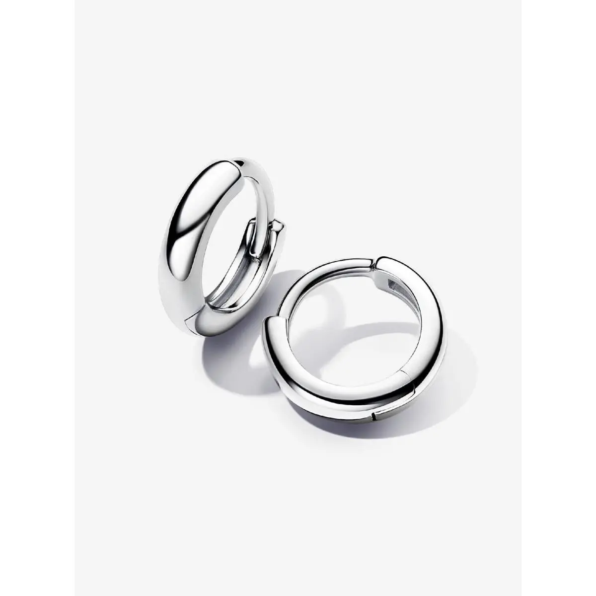 Pandora Round Huggie Hoop Earrings 925 Silver-293286C00