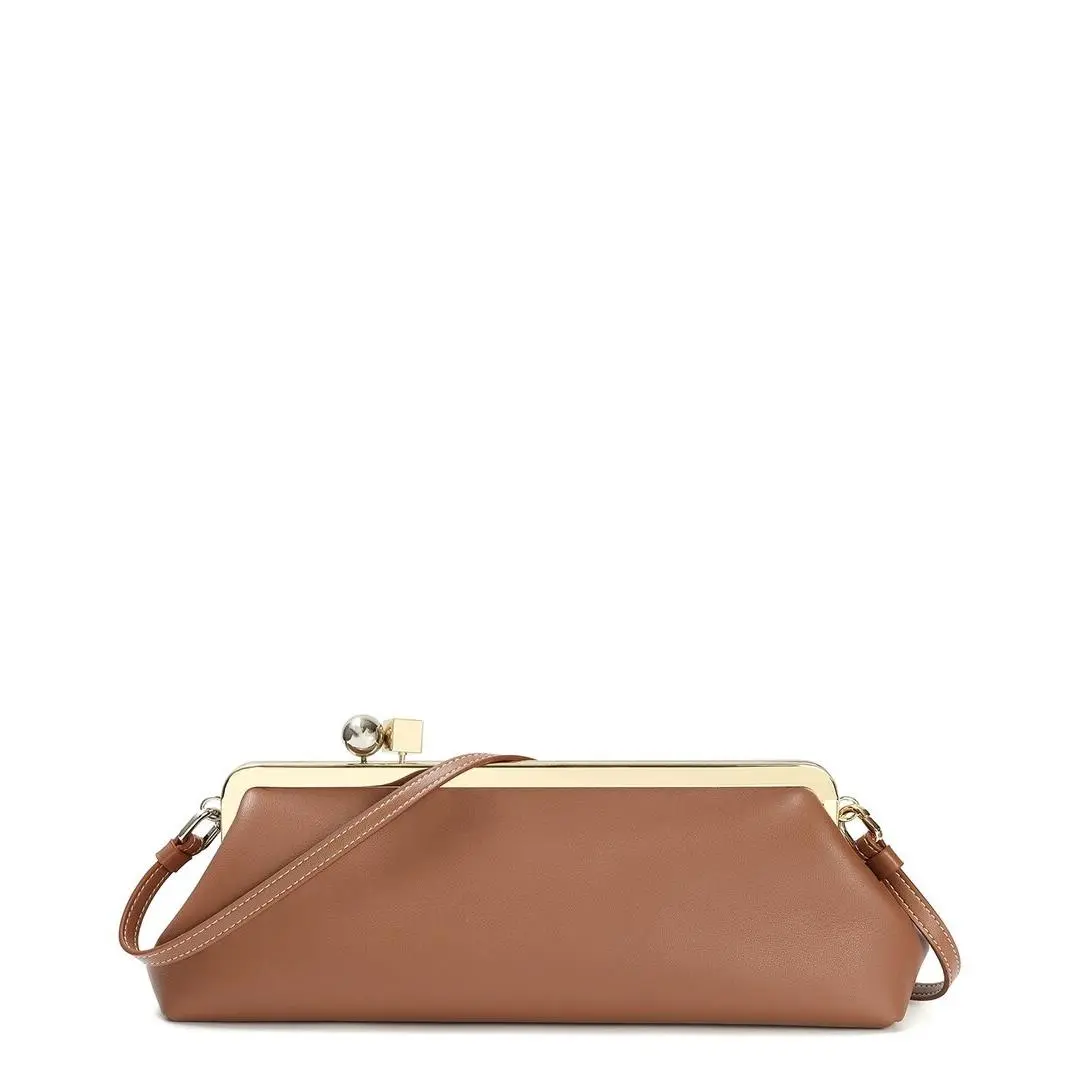 Tiffany Fred Paris Frame Leather Clutch Women`s Brown
