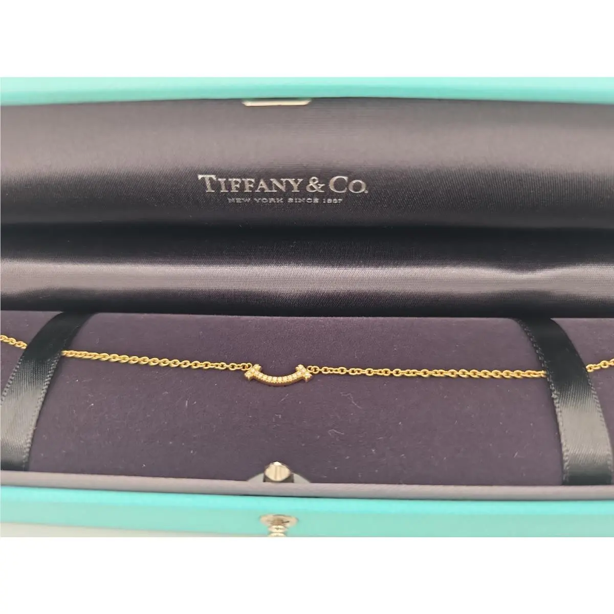 Tiffany Co. Tiffany T Smile Bracelet 18k Gold Diamond
