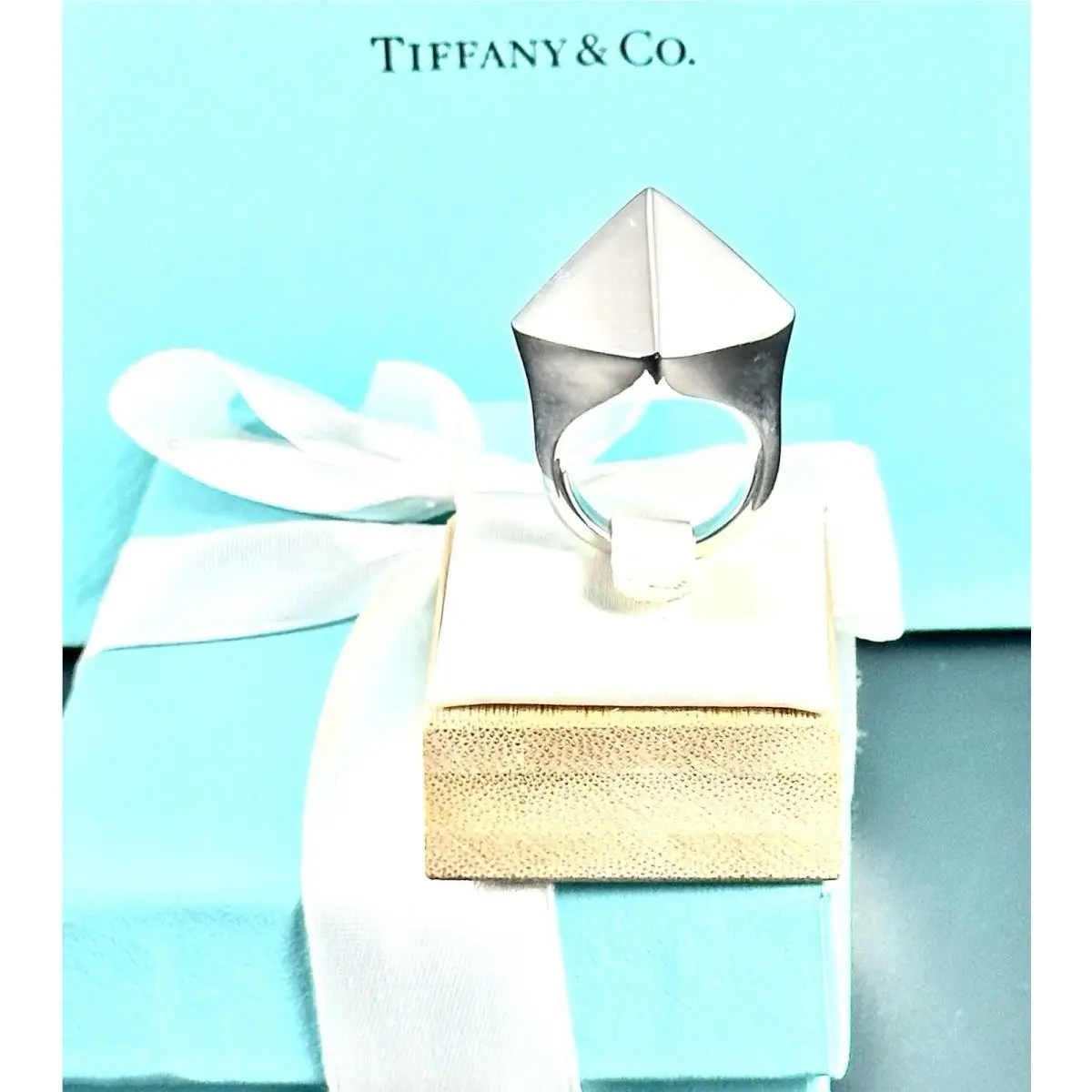 Tiffany Co Sterling Silver Pyramid Ring Sz 7. Out Of Retirement Collection.new by Tiffany & Co.